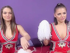 Young Cheerleaders In Old And Young Threesome With O