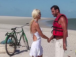 Passionate Fucking On The Beach With A Stunning Blonde With Big Tits